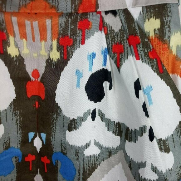 Maggy London Midi Sheath Dress Ikat Print Abstract Art Size 2 Sleeveless Pockets - Picture 4 of 8